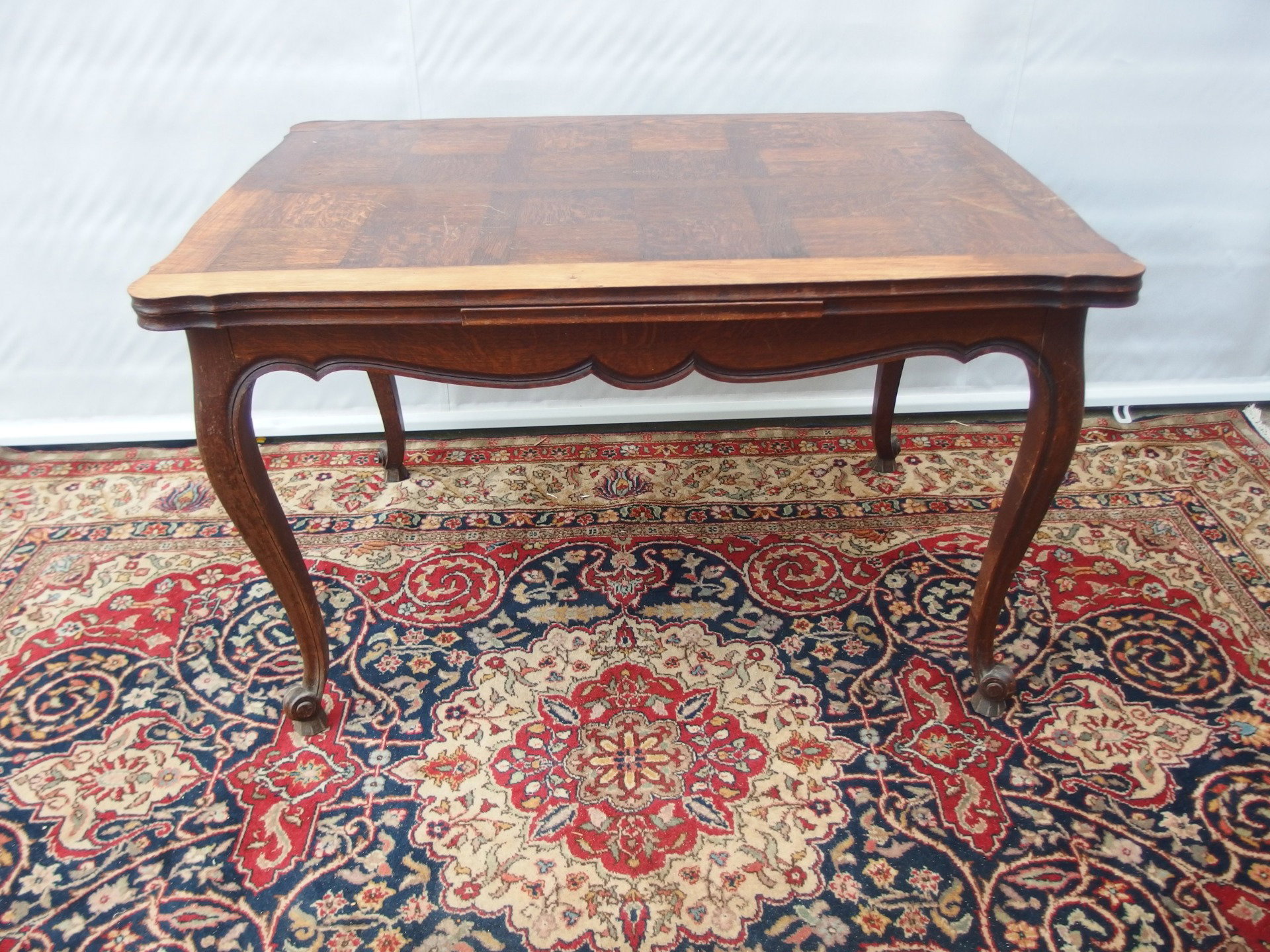 AUSZIEHTISCH EICHE PROVENZALISCHER STIL 900er JAHRE 120x83x75 cm ausgezogen 198 cm
